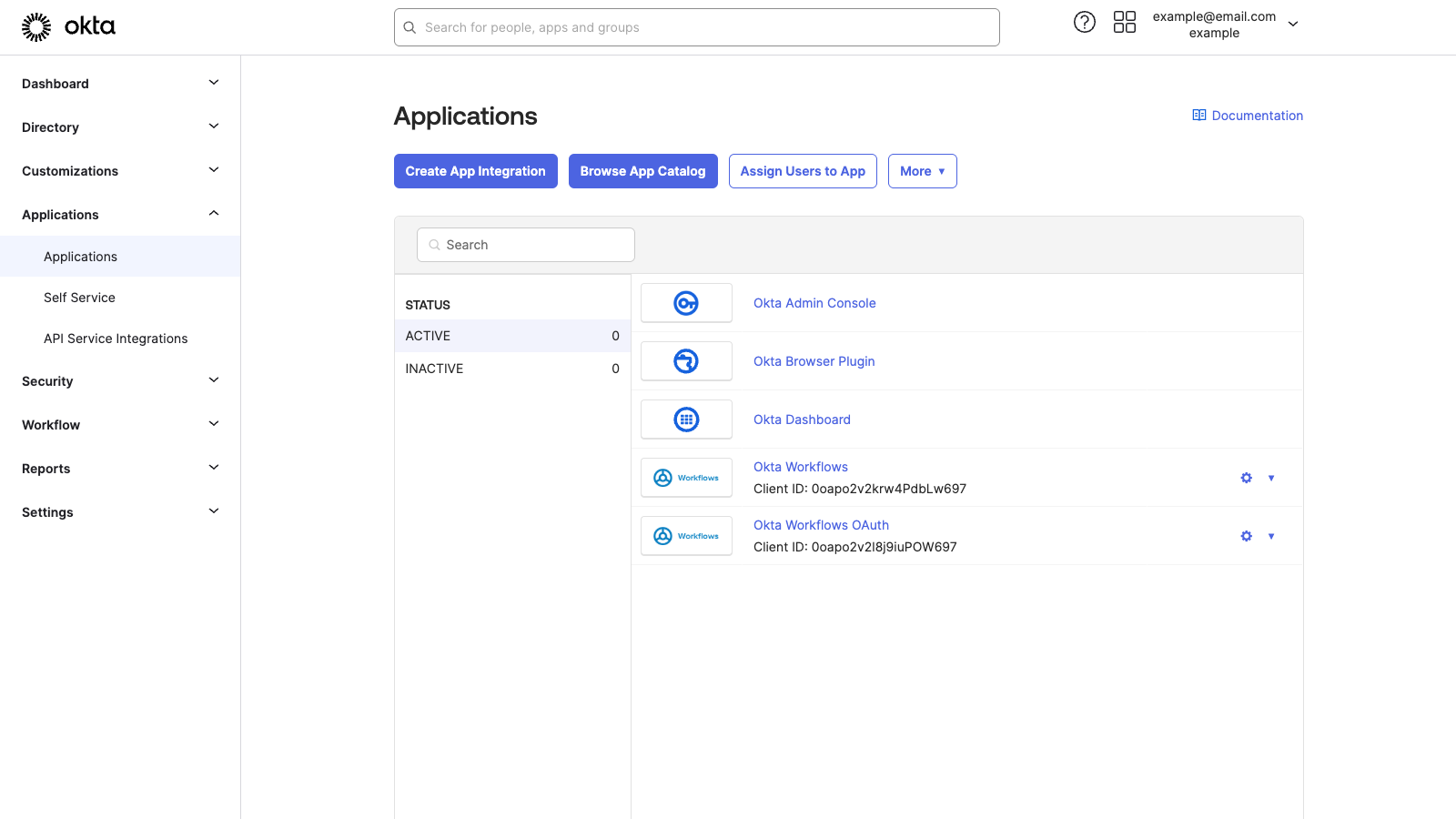 The Okta Applications page A screenshot of the Okta Applications page shows the Create App Integration button.