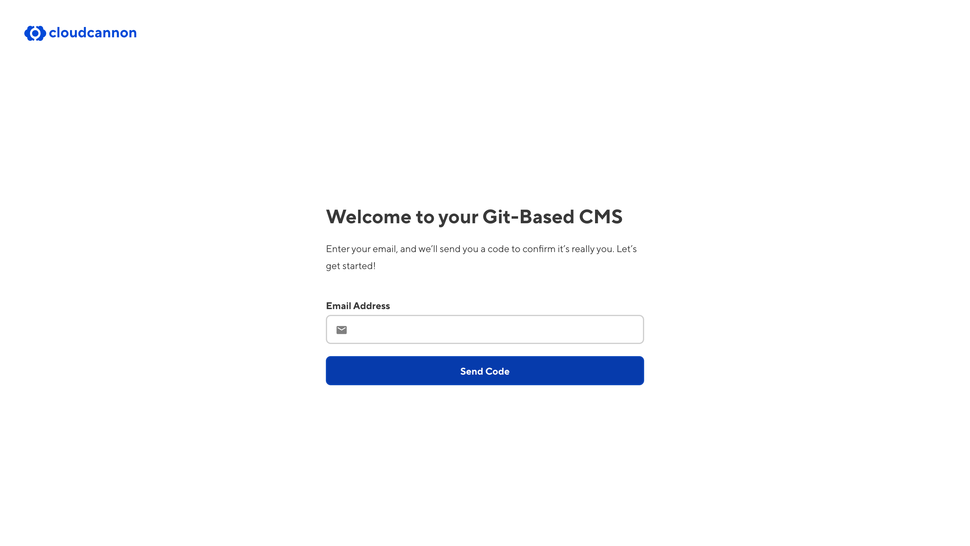 A screenshot of the Signup page shows a field to enter the email address you want to associate with your CloudCannon account.