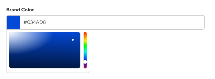 Screenshot of color input field focused