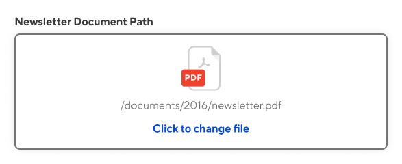 Screenshot of Document input field with a PDF file selected