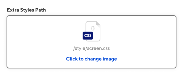 Screenshot of file input field with a CSS file selected