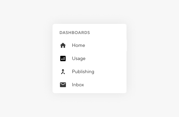 Snippet of the Dashboard section in the Site Navigation