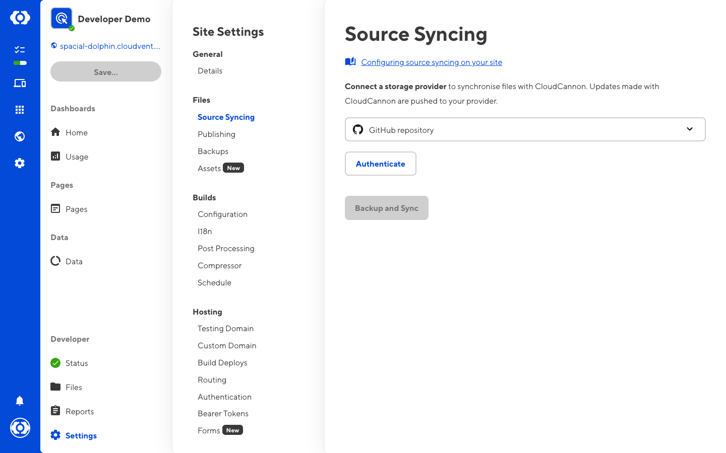 Selecting GitHub as your source provider
