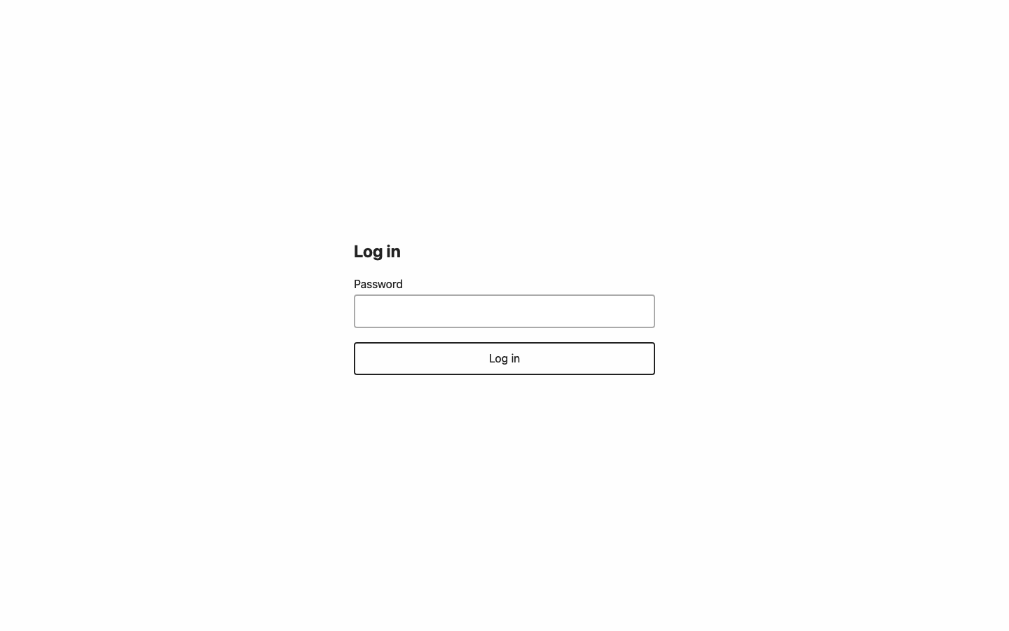 Screenshot of password login splash screen